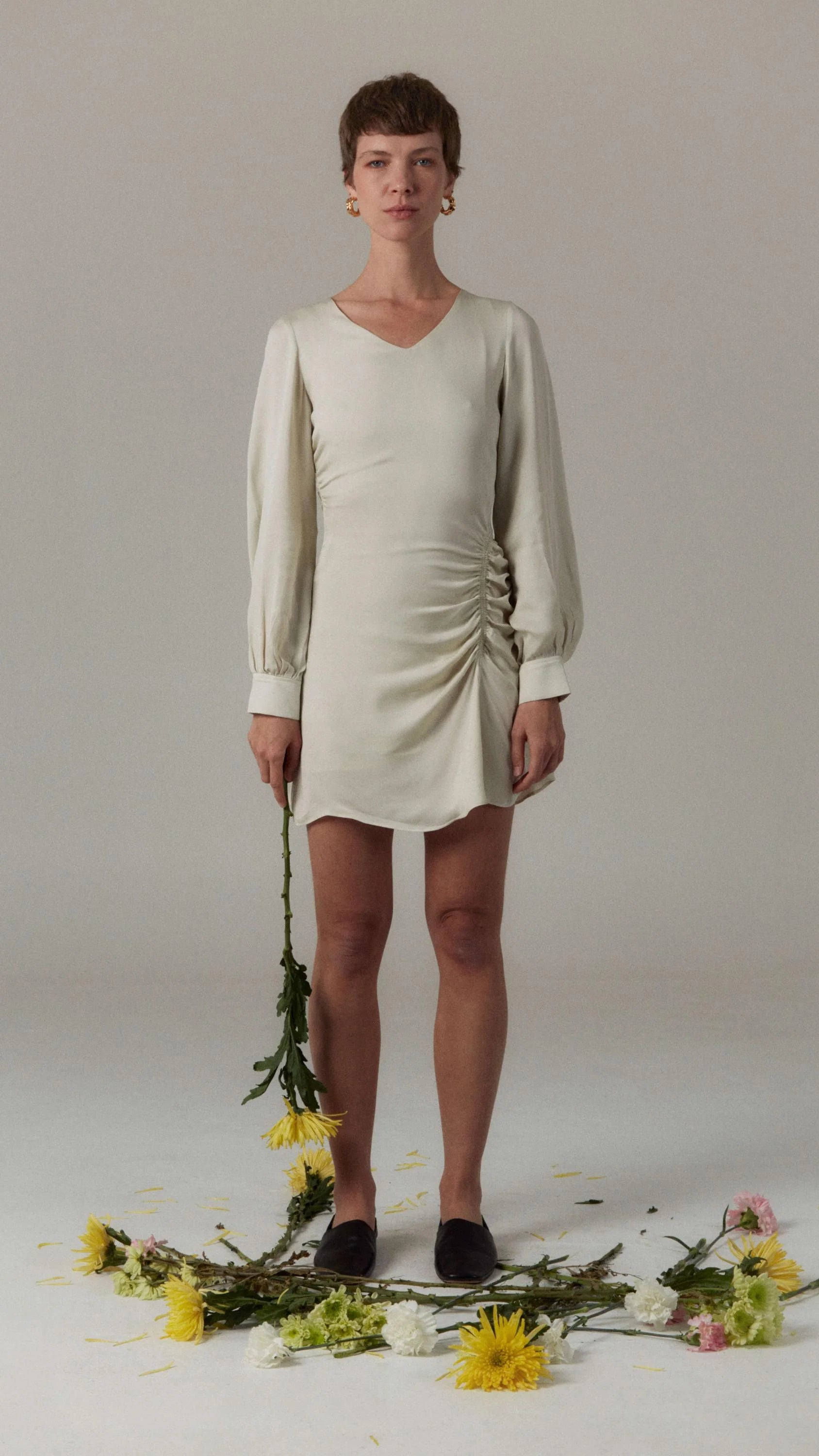 carmen-says-ruched-dress-ecru