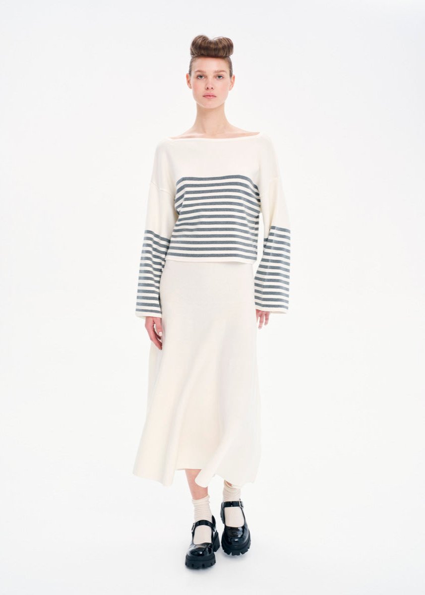KOURBELA Oversized Knit Top With stripes