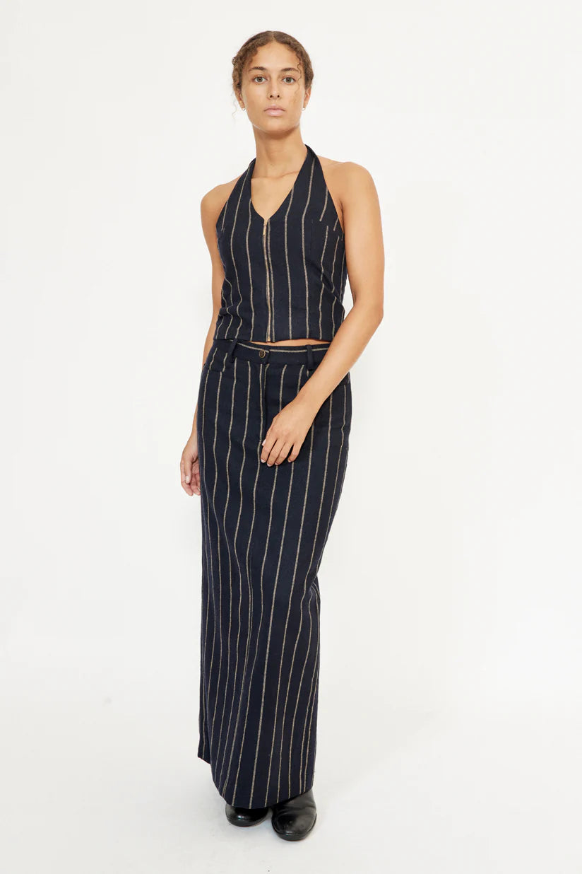 musier-paris-evi-skirt-navy-pinstripe