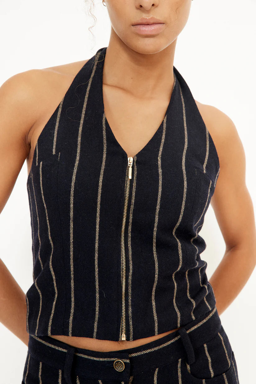 MUSIER PARIS Backless Stripped Vest Evy