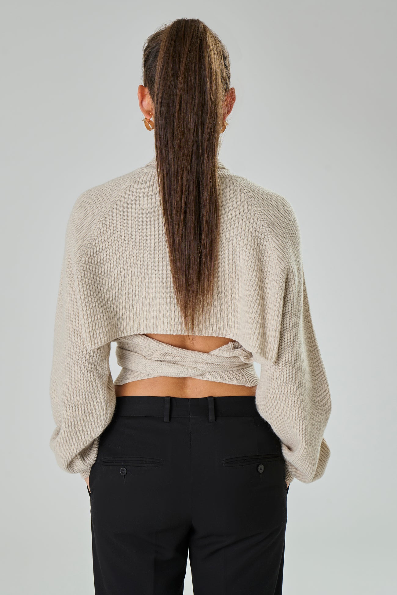 TENNÉ ecru cropped sweater