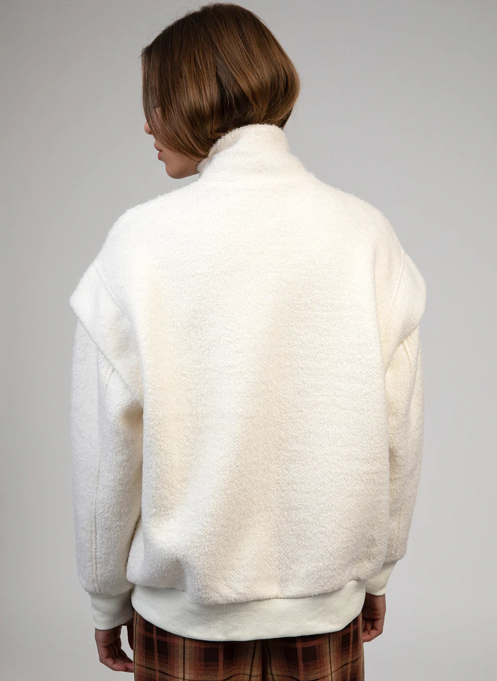 Ecru zip jacket back view