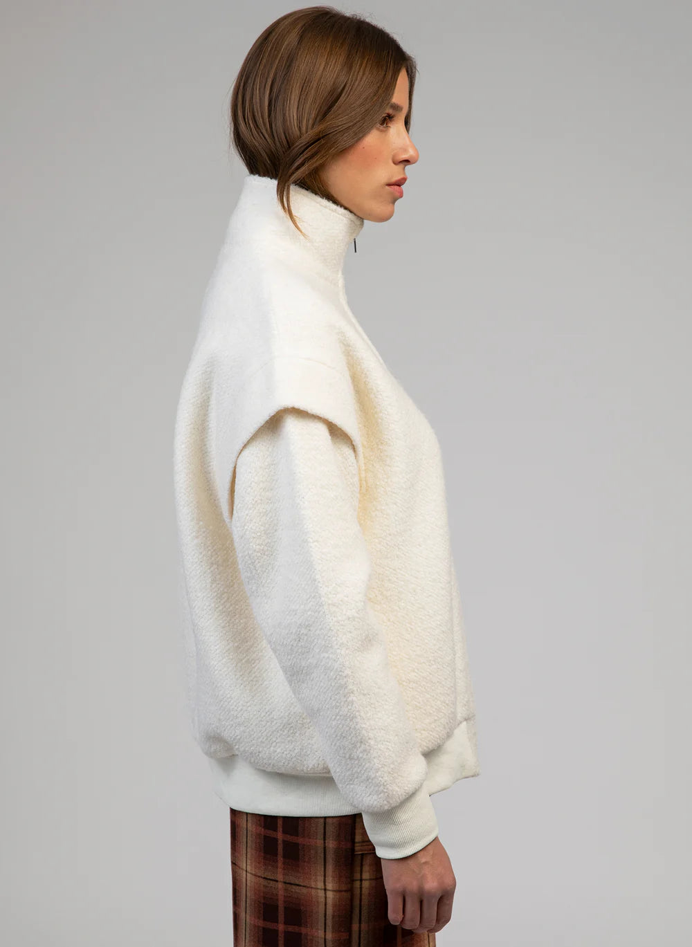 Ecru zip jacket side view