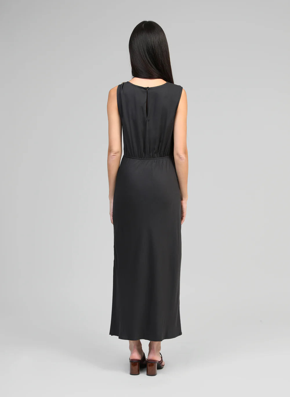 Carbon midi dress back view