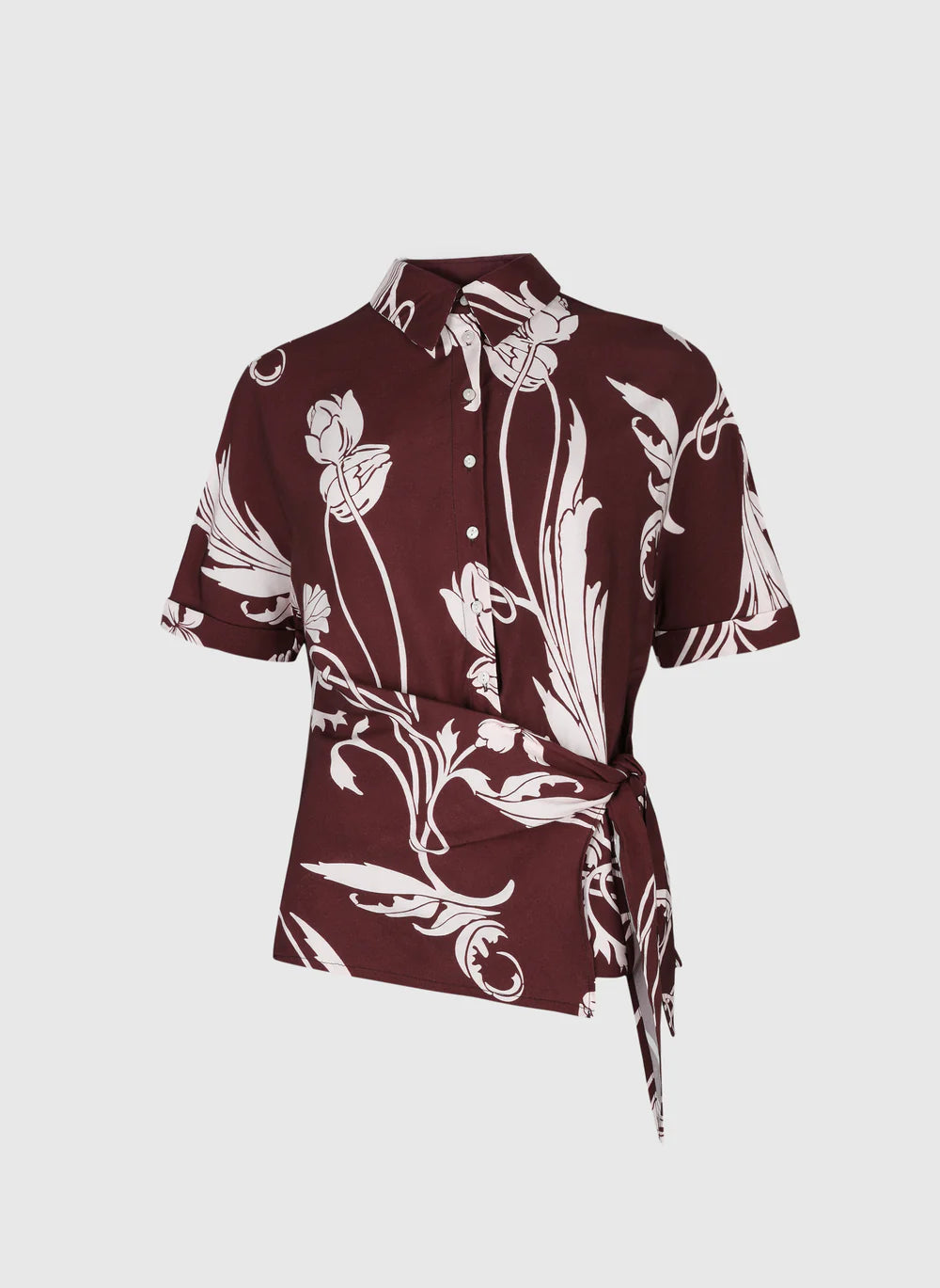 Bordeaux printed shirt detail view