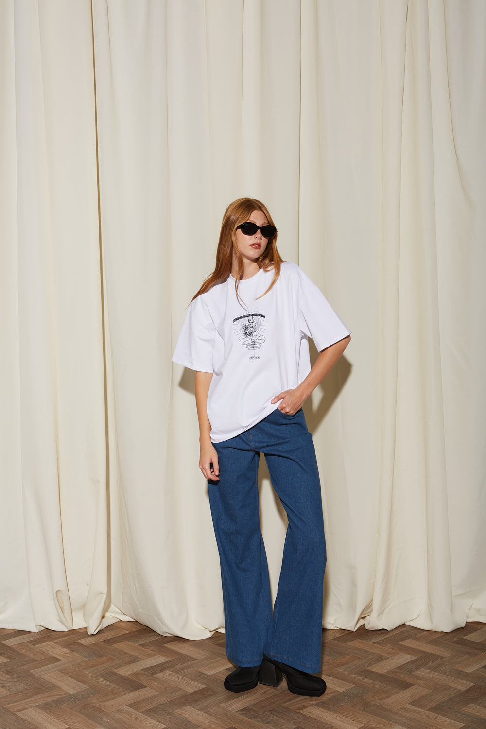 ANANKE Wide Leg Denim Trousers