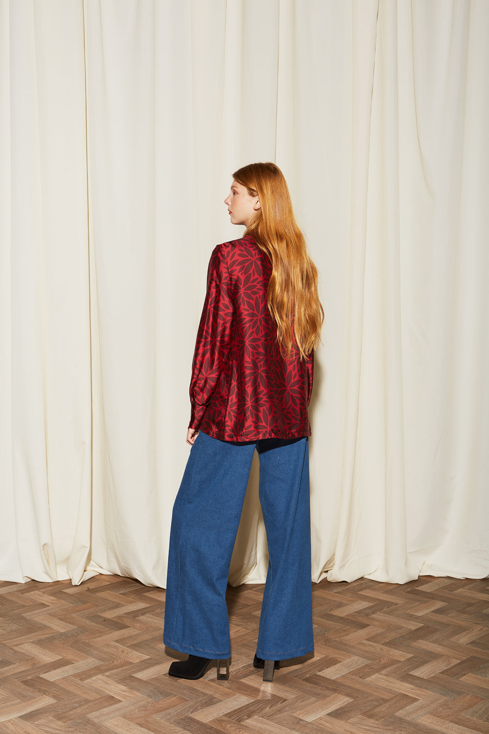 ANANKE Wide Leg Denim Trousers