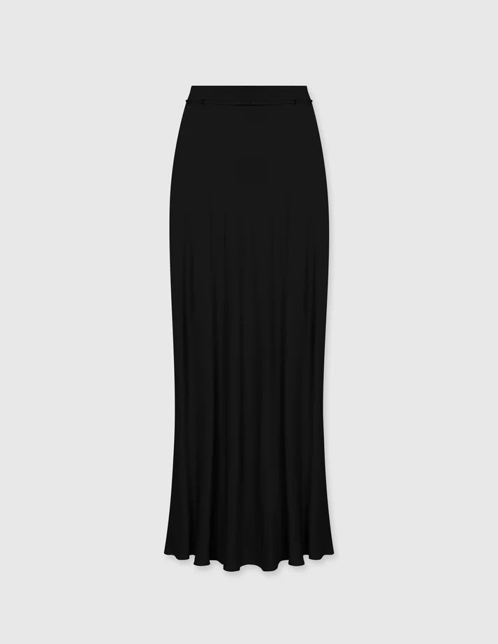 A LINE Black Midi Satin Skirt