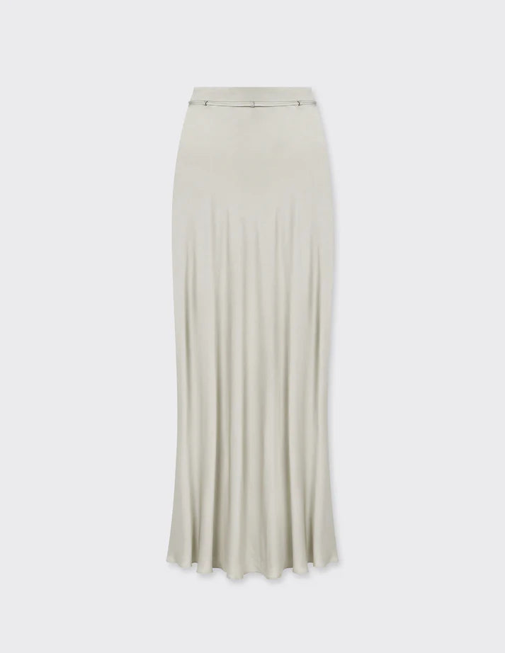 A LINE Ecru Midi Satin Skirt