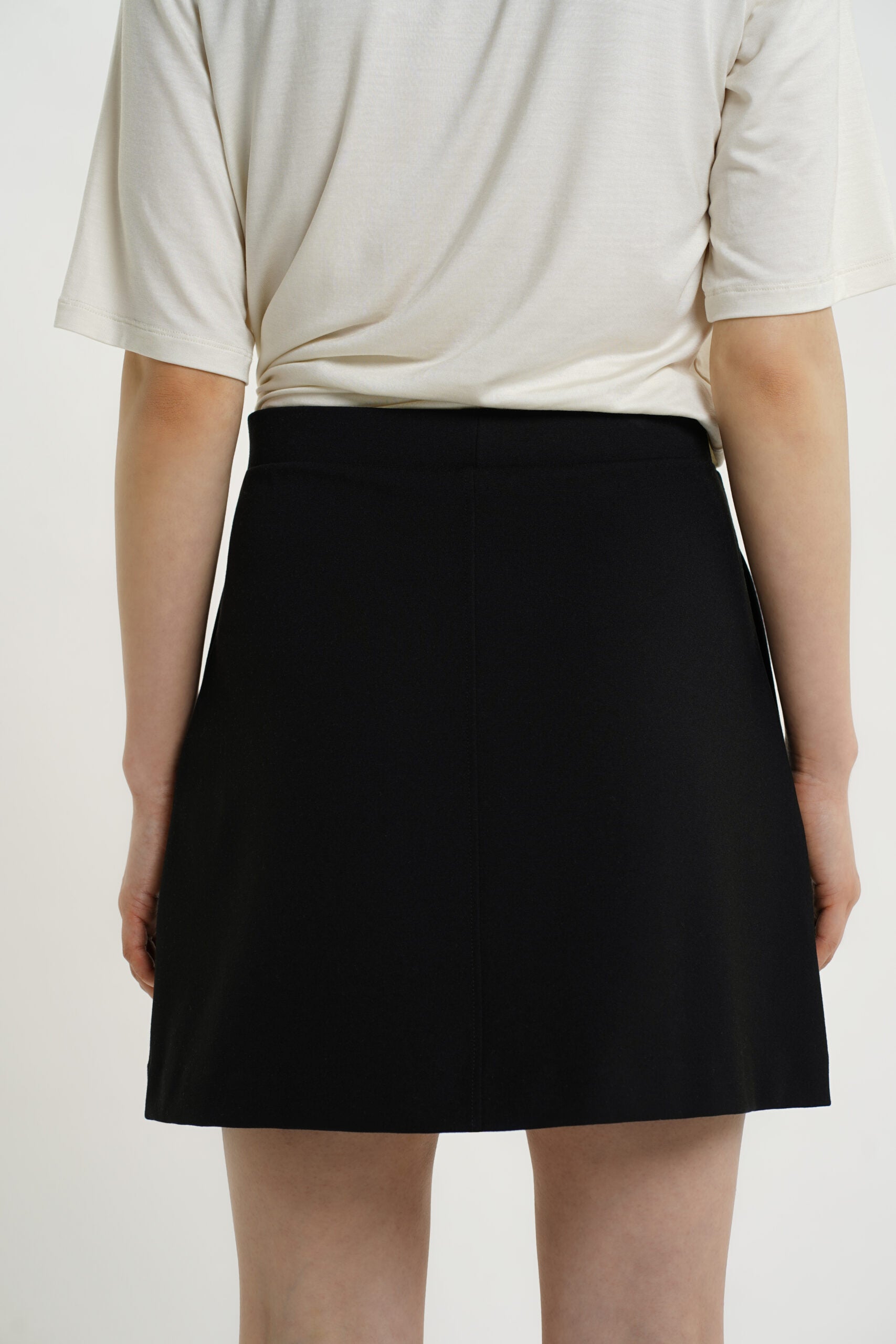 A LINE A-line black mini skirt