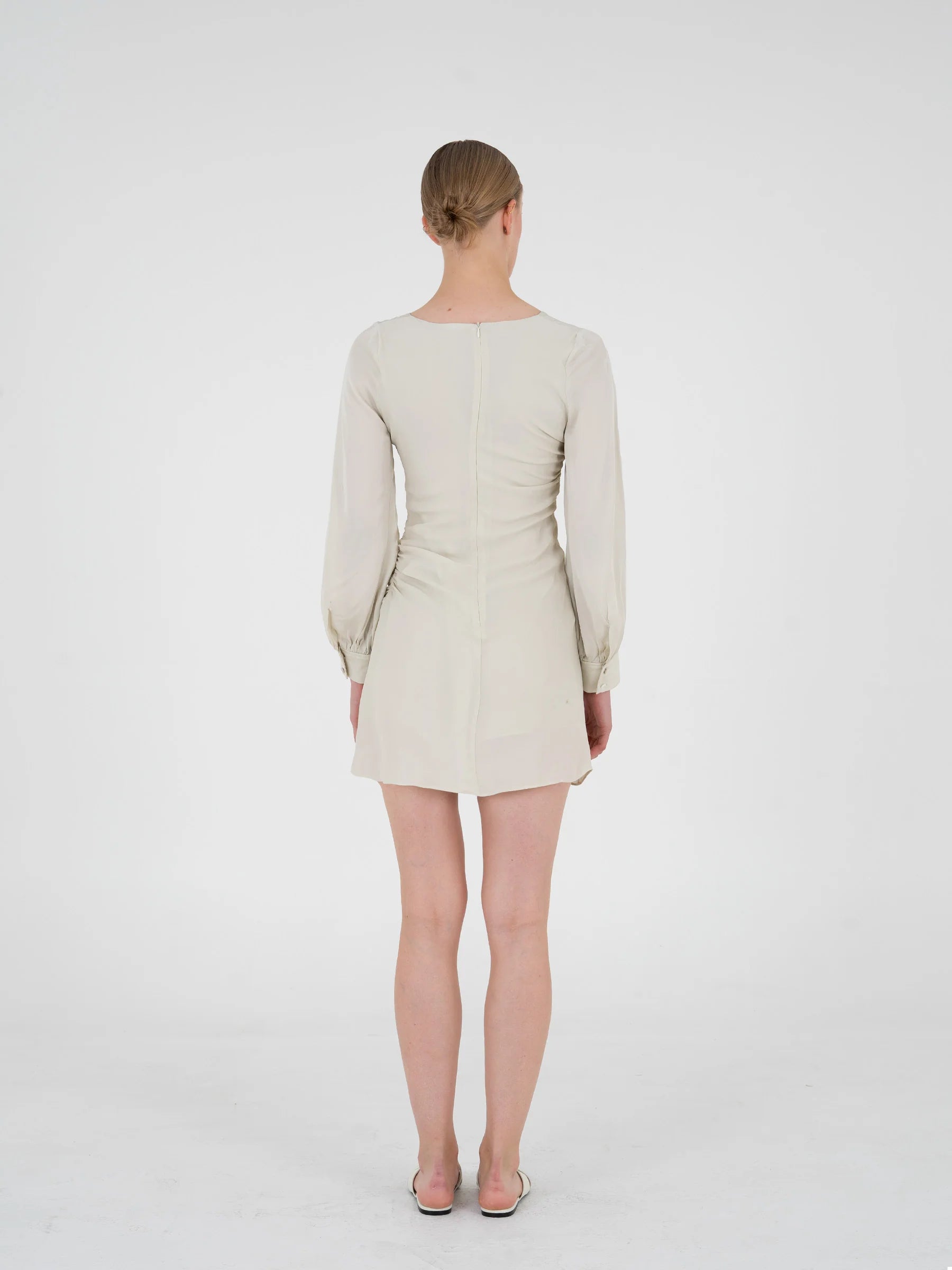 carmen-says-ruched-dress-ecru