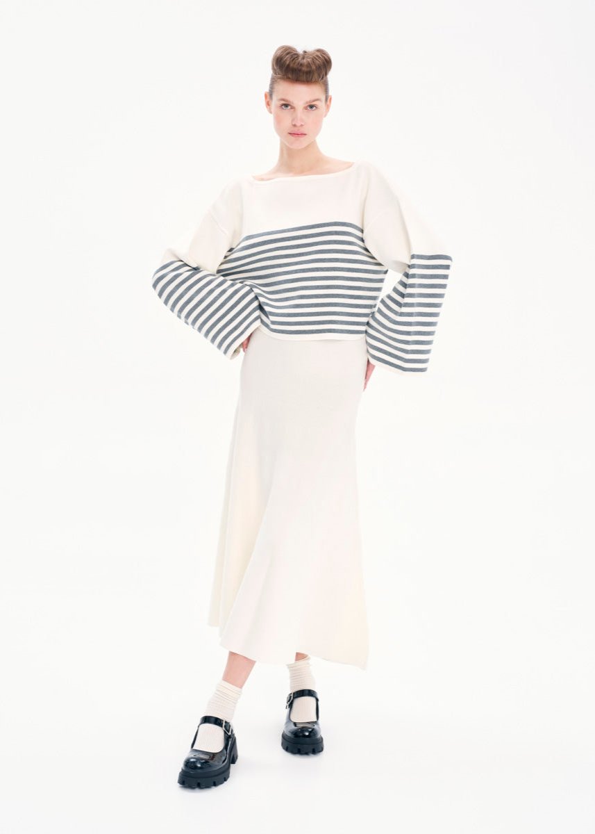 KOURBELA Oversized Knit Top With stripes