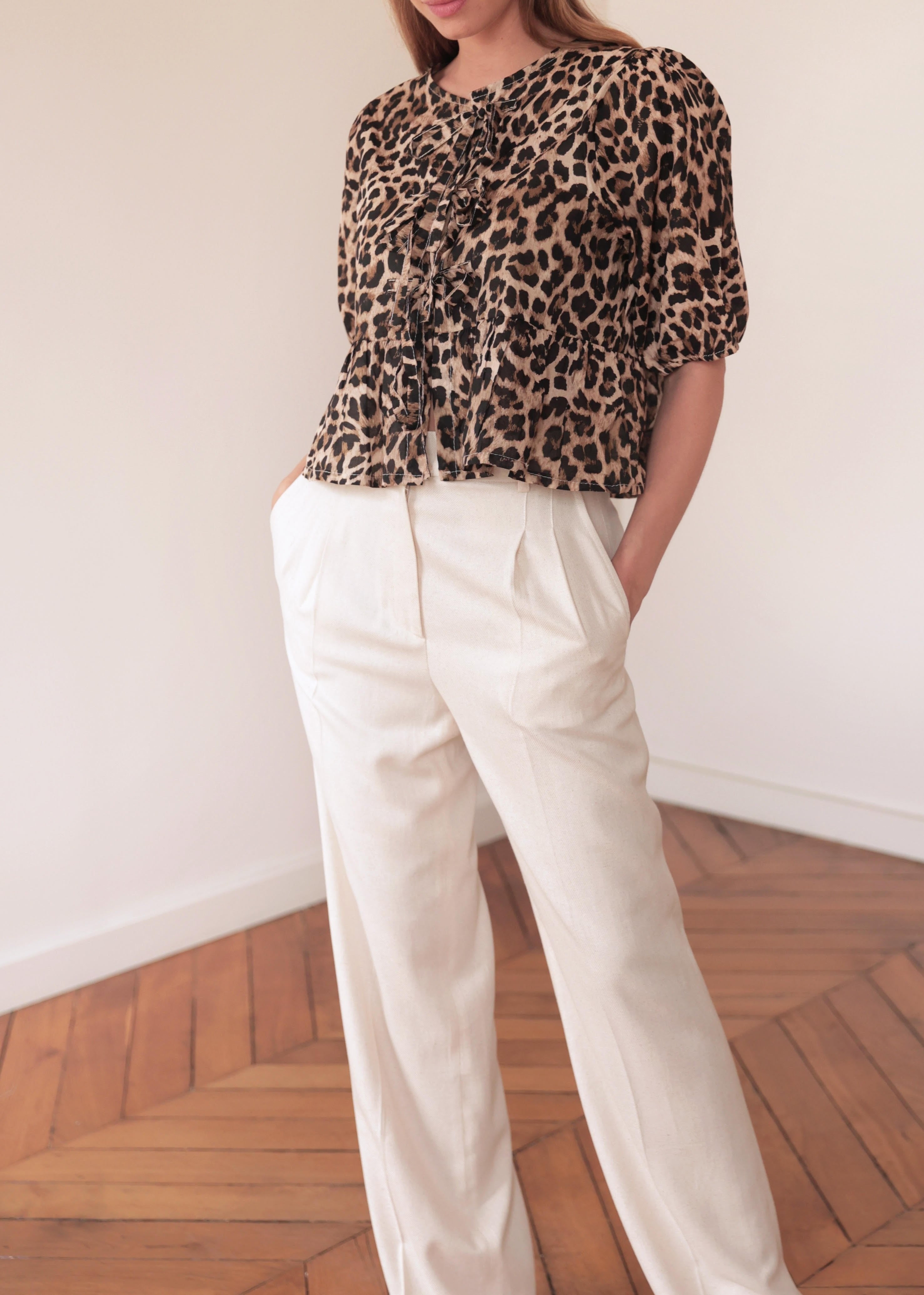 LAURA LAVAL PARIS leopard print blouse