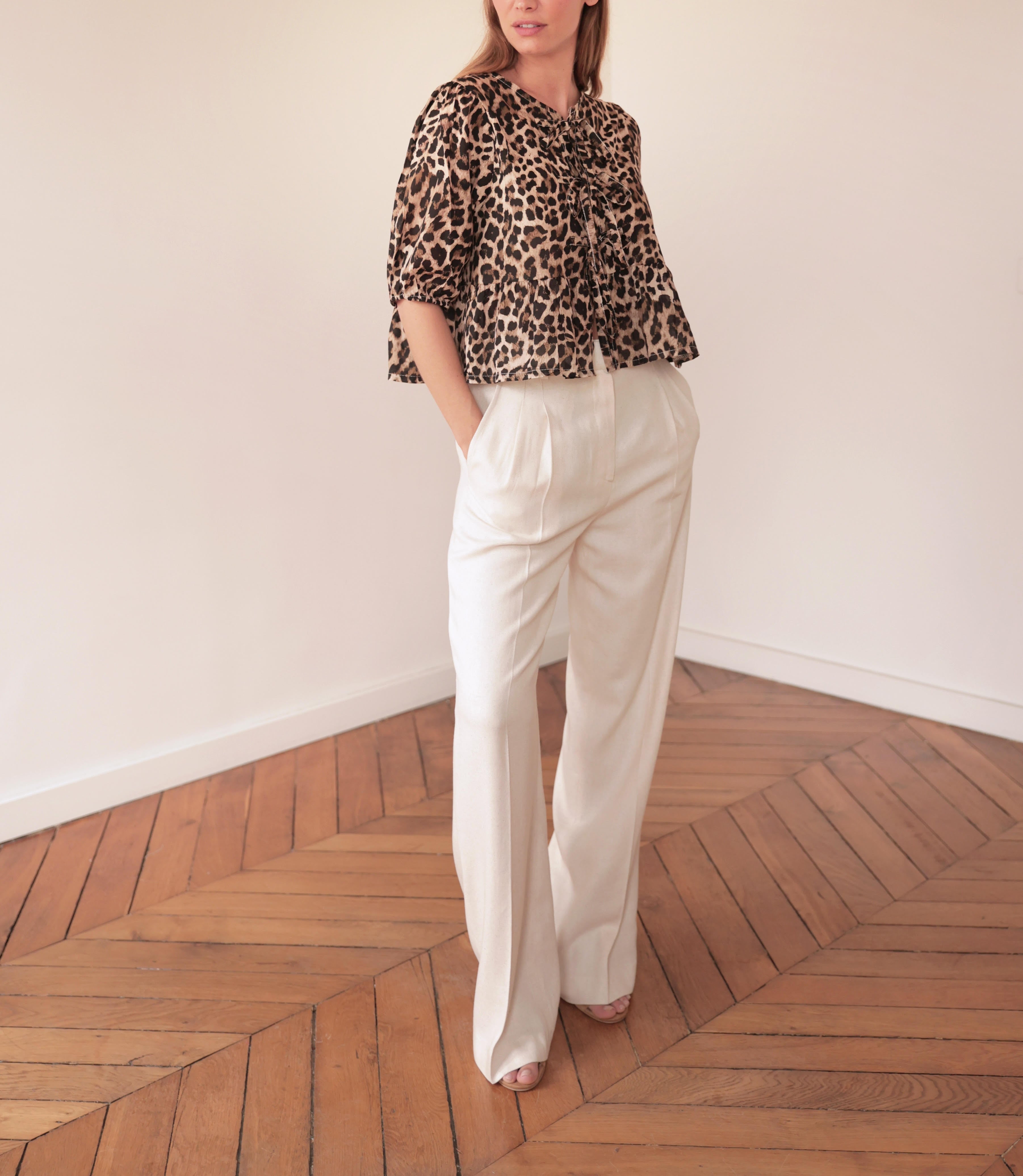 LAURA LAVAL PARIS leopard print blouse