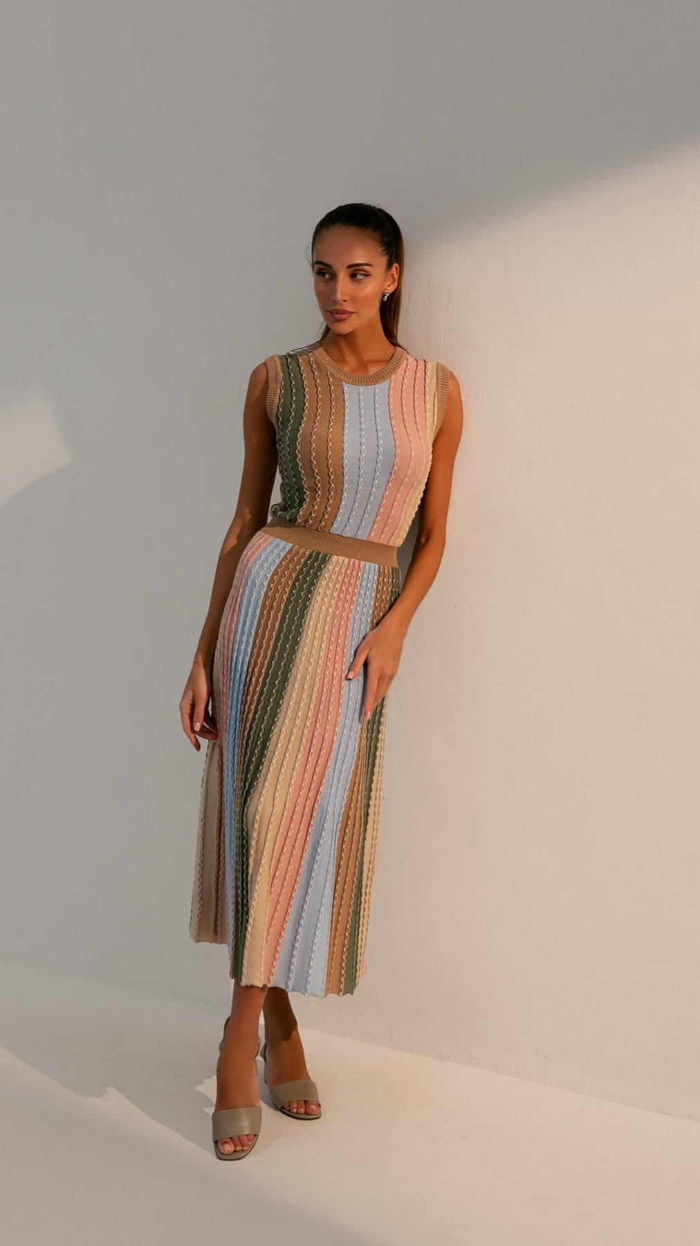 NENYA Mulitcolor Knitted Midi Lenght Dress