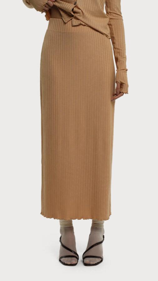 RESIDUS camel long skirt