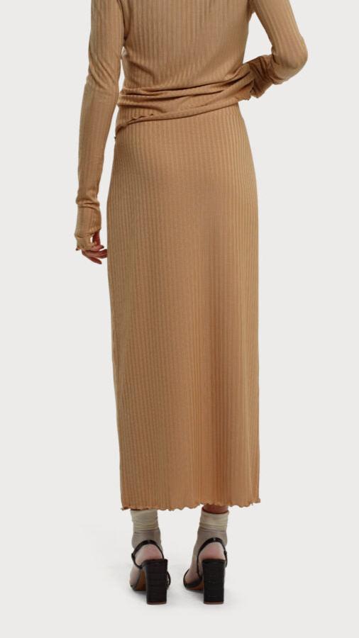 RESIDUS camel long skirt