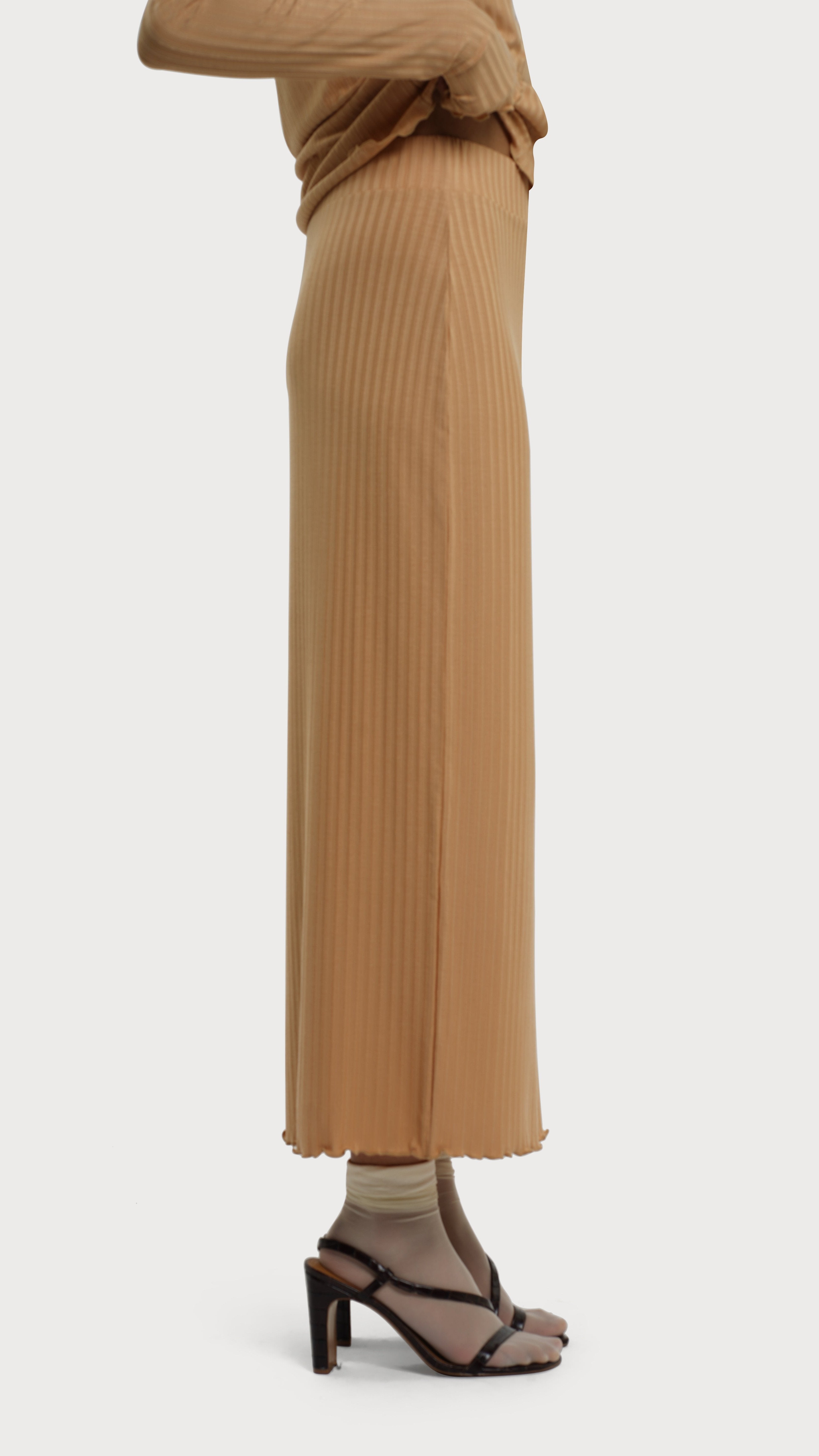 RESIDUS camel long skirt