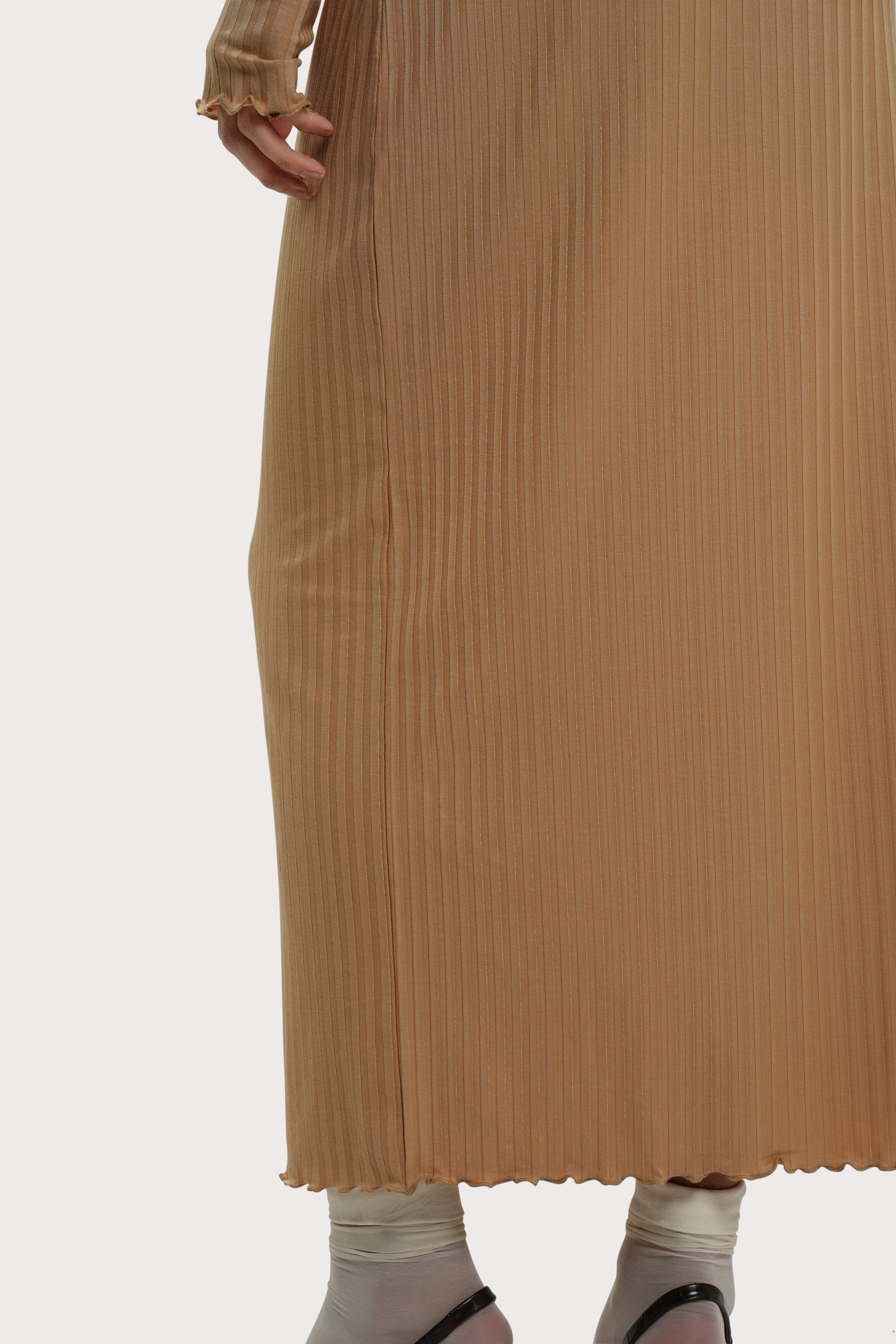 RESIDUS camel long skirt