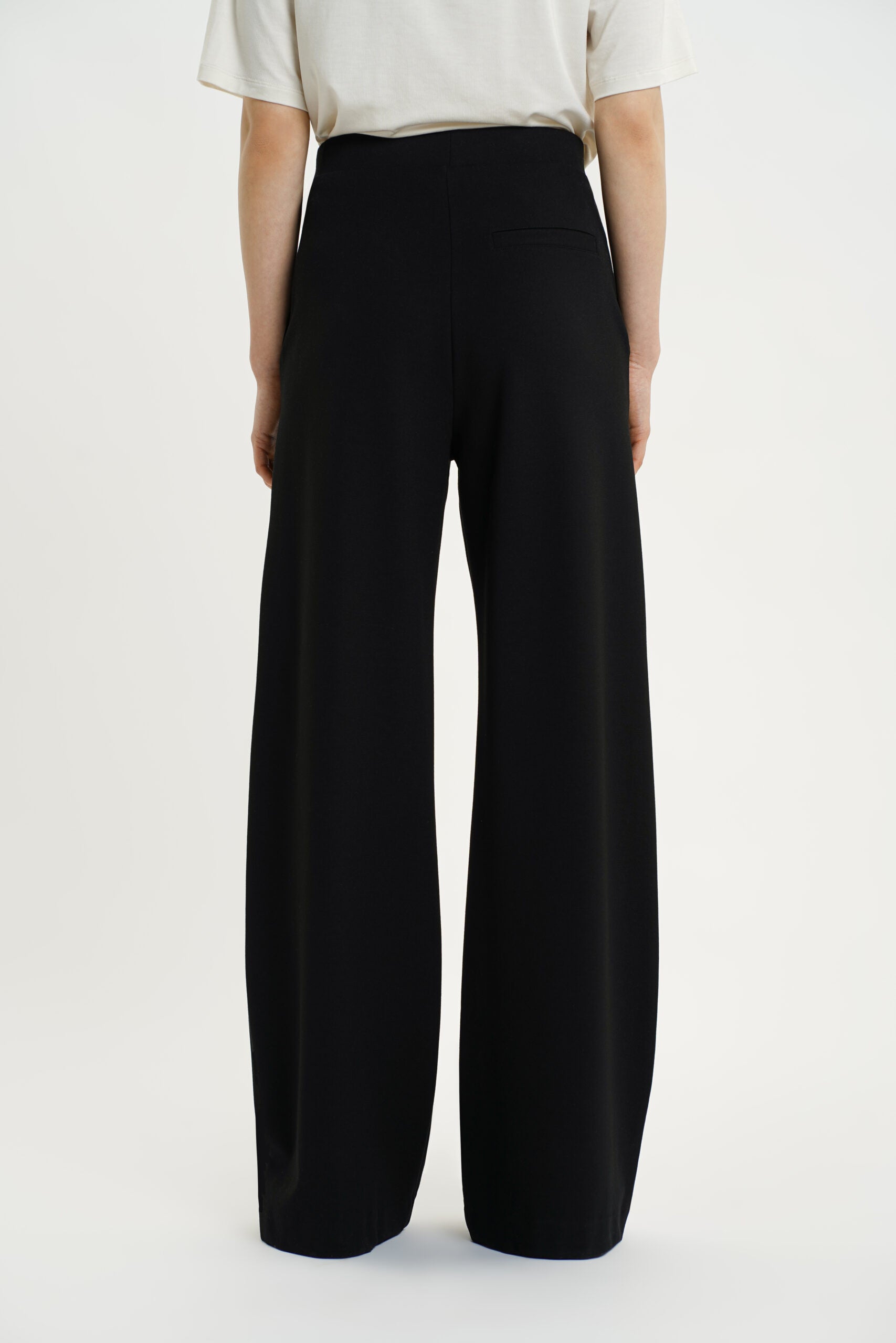 RESIDUS Black high waist trousers with full length wide legs and side pockets