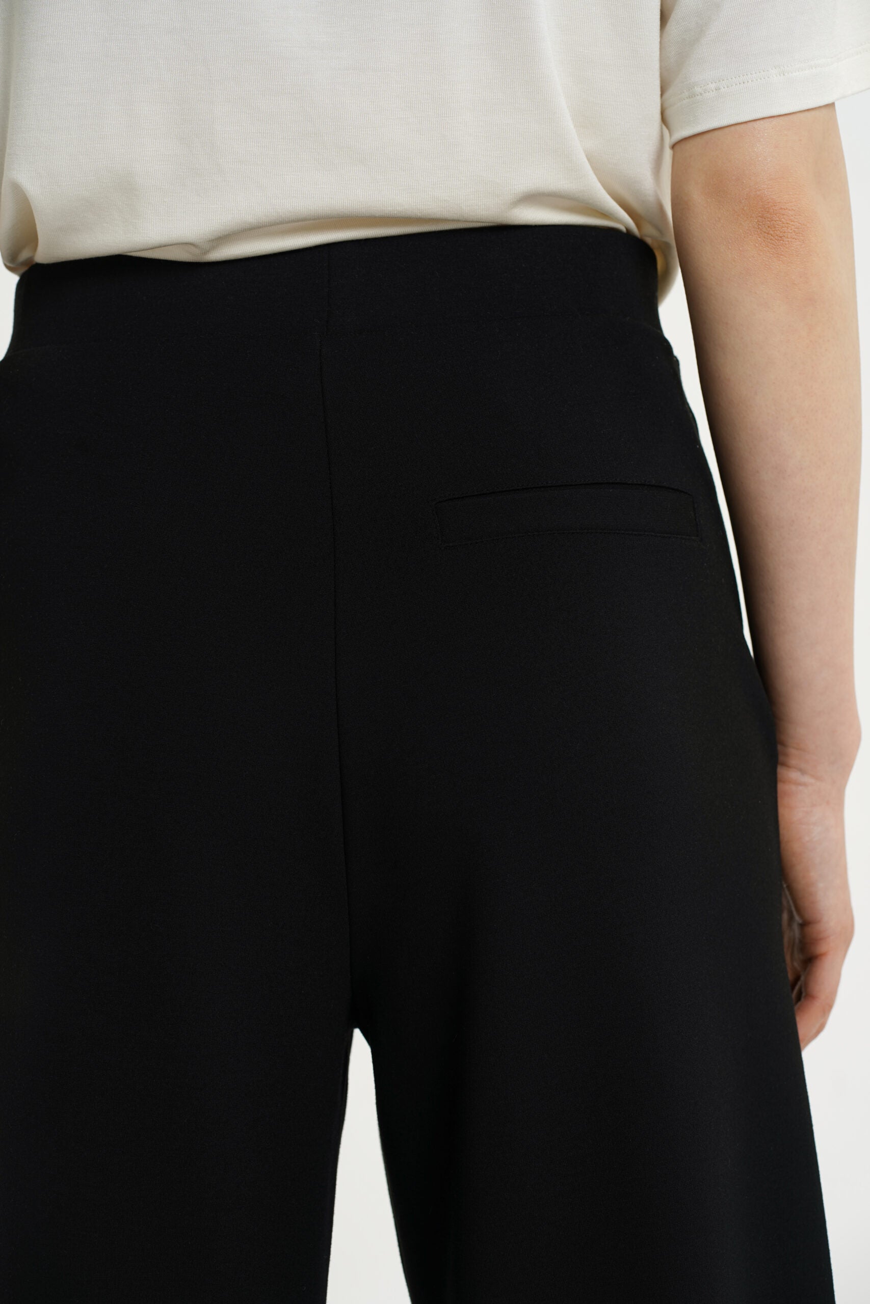 RESIDUS Black high waist trousers with full length wide legs and side pockets