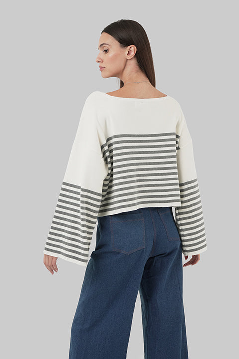 Πλεκτό τοπ με ρίγες 