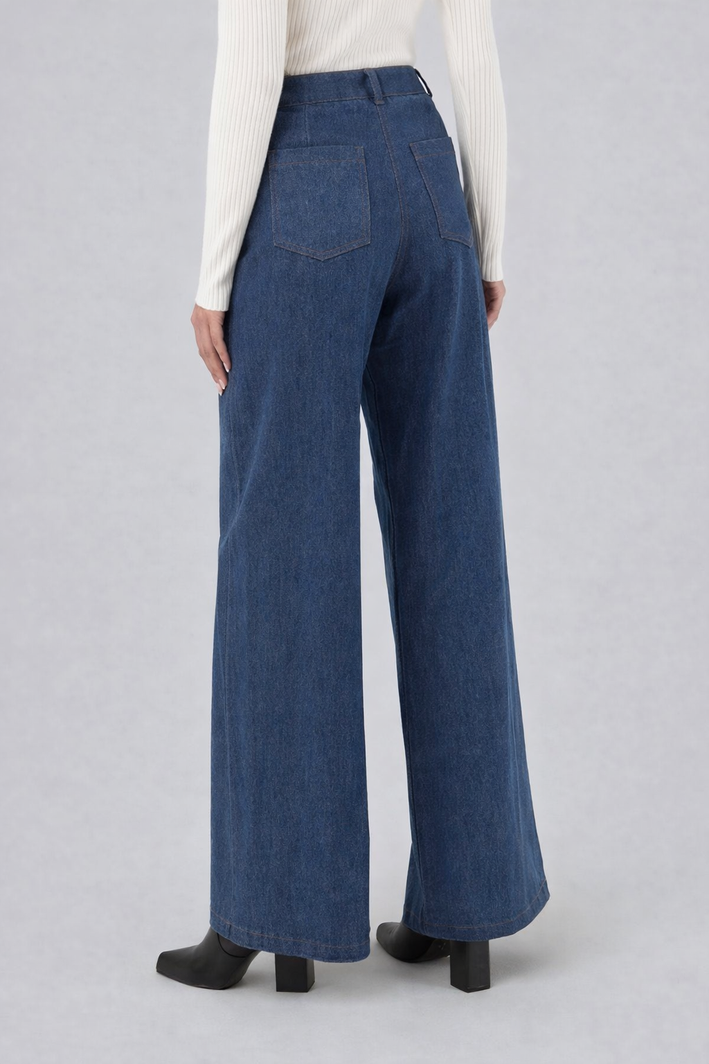 Ananke denim wide leg pants back view