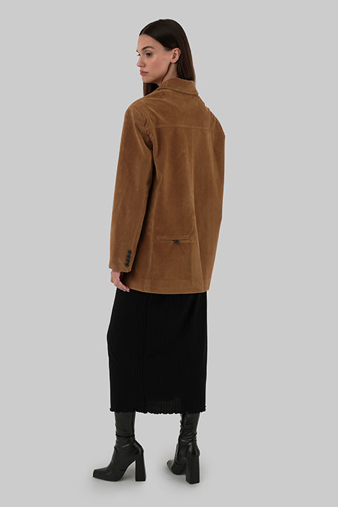 Camel oversized blazer side view