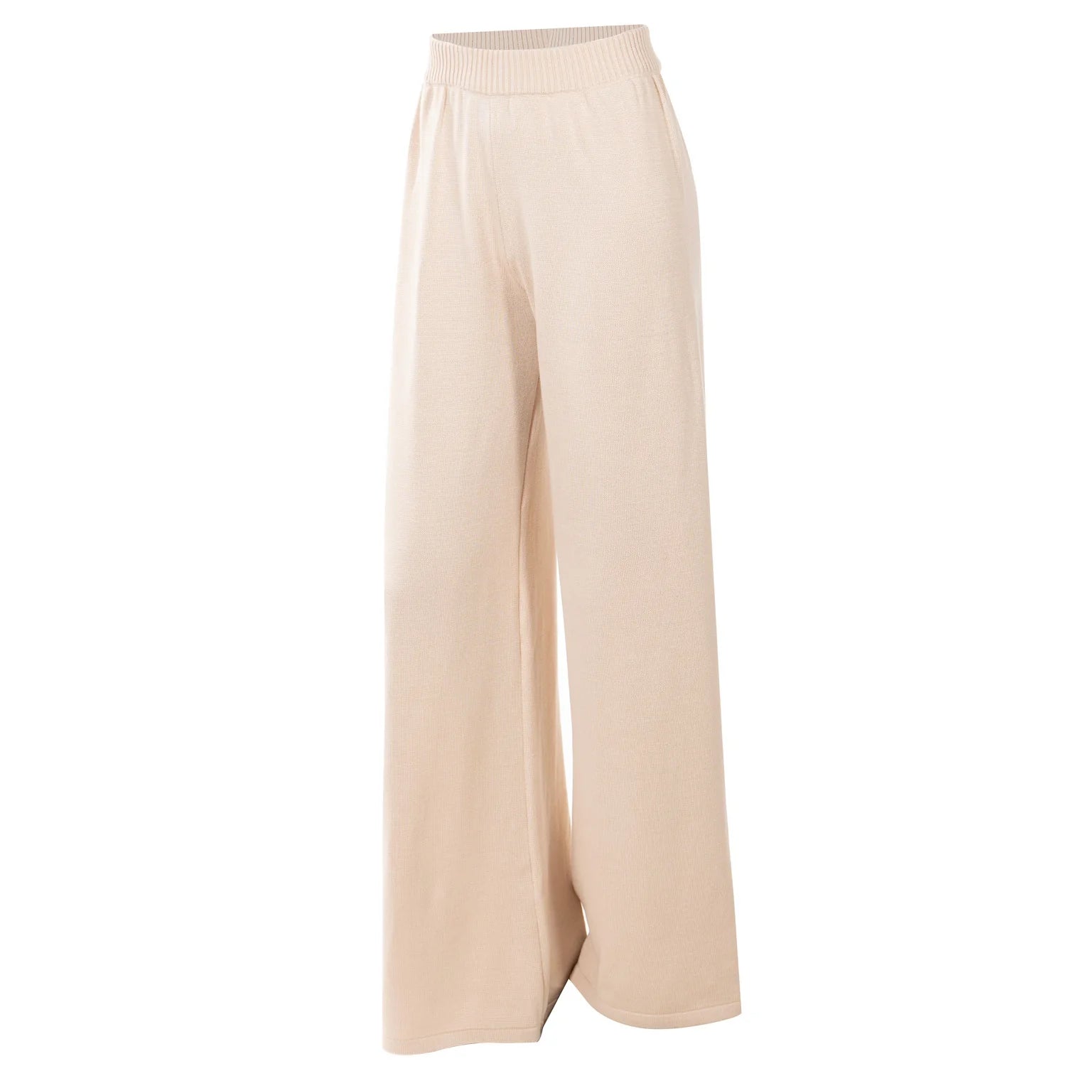 Cream wide leg trousers product view