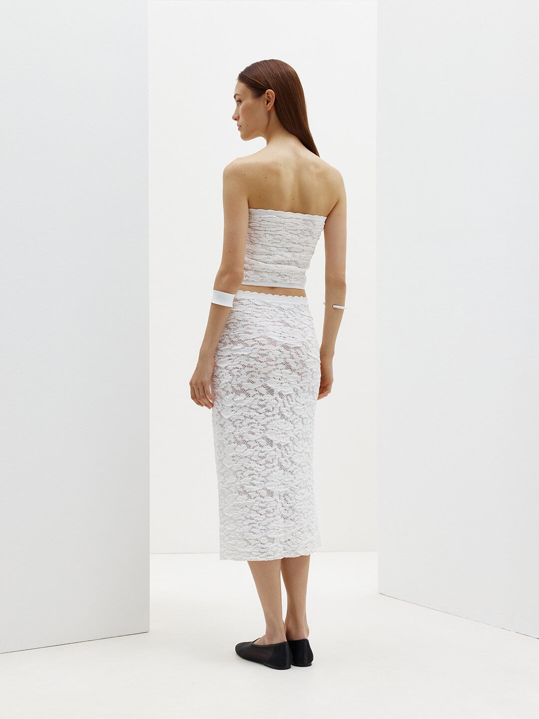 Milk floral strapless bandeau top styled look