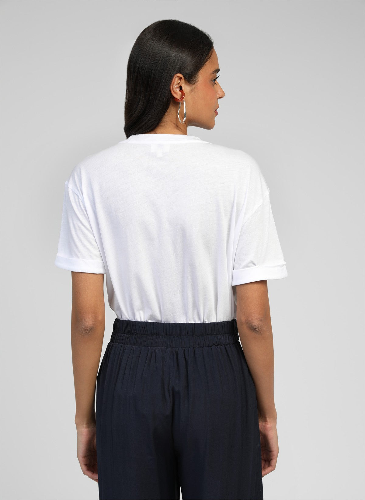 Toriata t-shirt white short sleeve cotton modal back view